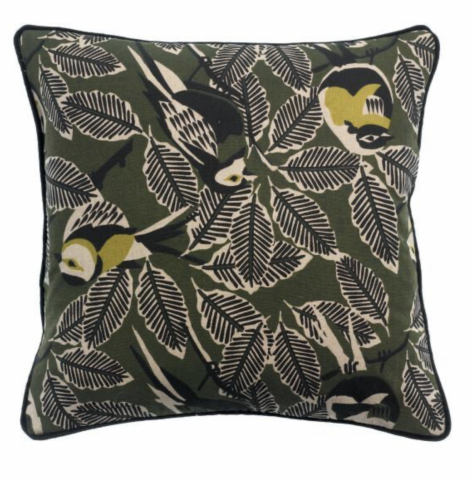 Coussin brod avec oiseau Modle Zazu Chambray