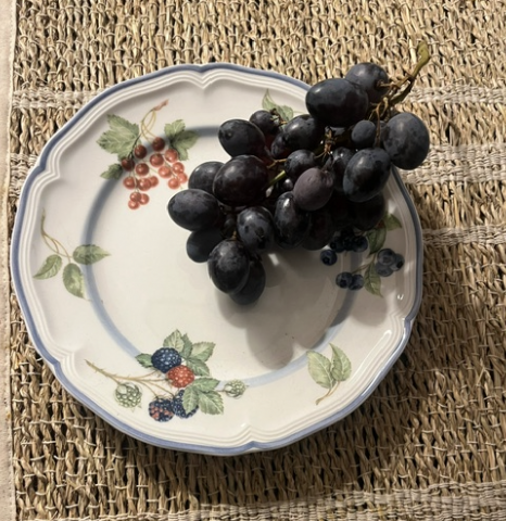 Lot d'assiettes  dessert  fruits rouges et noirs Villeroy et Boch